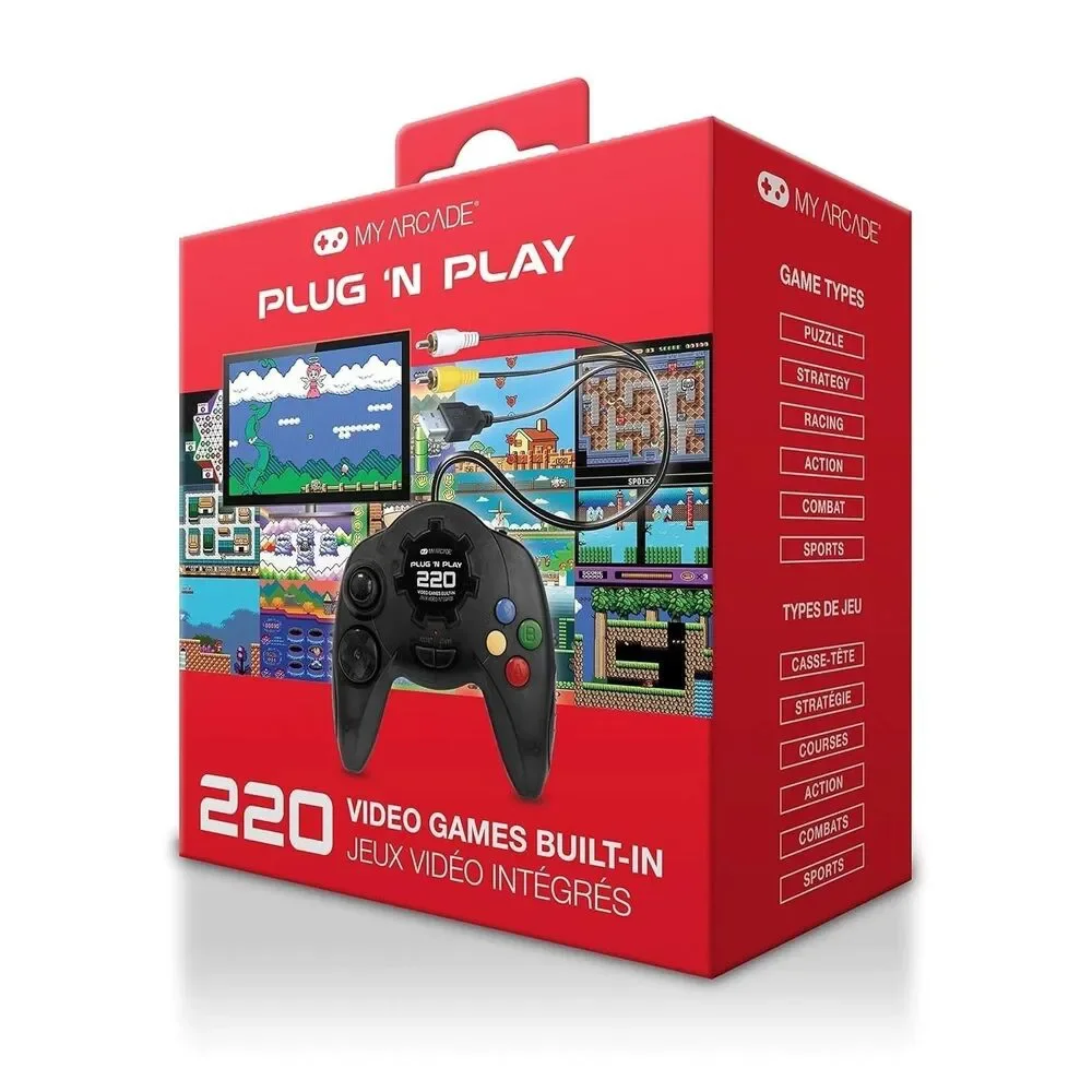 My Arcade Plug N Play TV Game Console: 220 Retro Style Games -